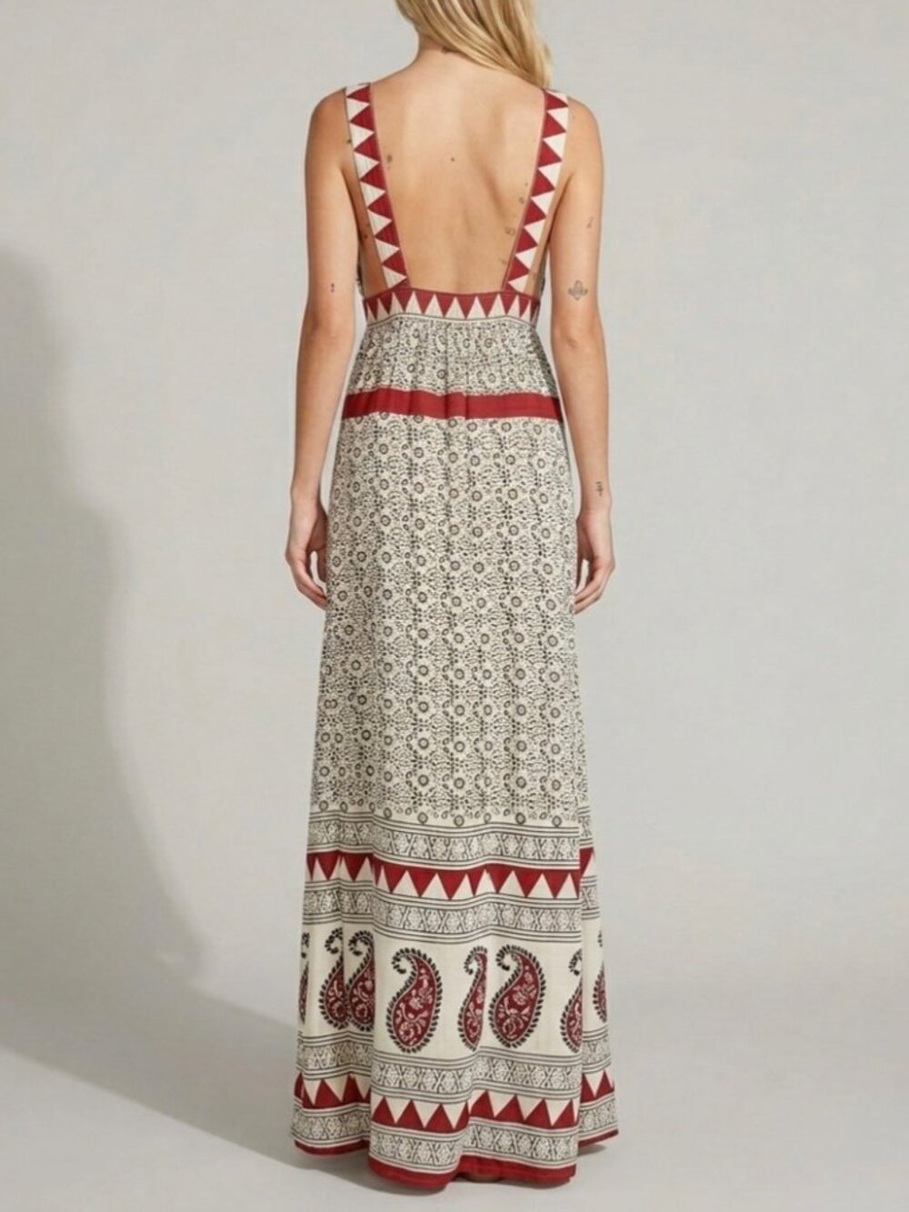 NWOT RARE Jen’s Pirate Booty Paisley Deep V Maxi Dress | Boho Southwestern Indie - Picture 5 of 16